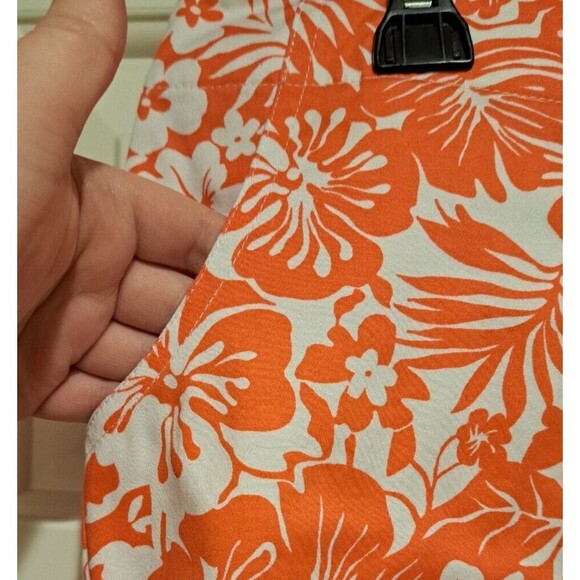 Palm Island Tropical Palm & Flower Printed Women's Floral Pink Shorts Size 8 - Picture 3 of 12